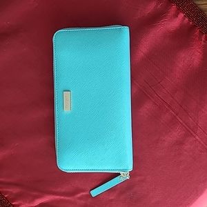 kate spade Large Clutch Continental Wallet Tiffany Blue EUC